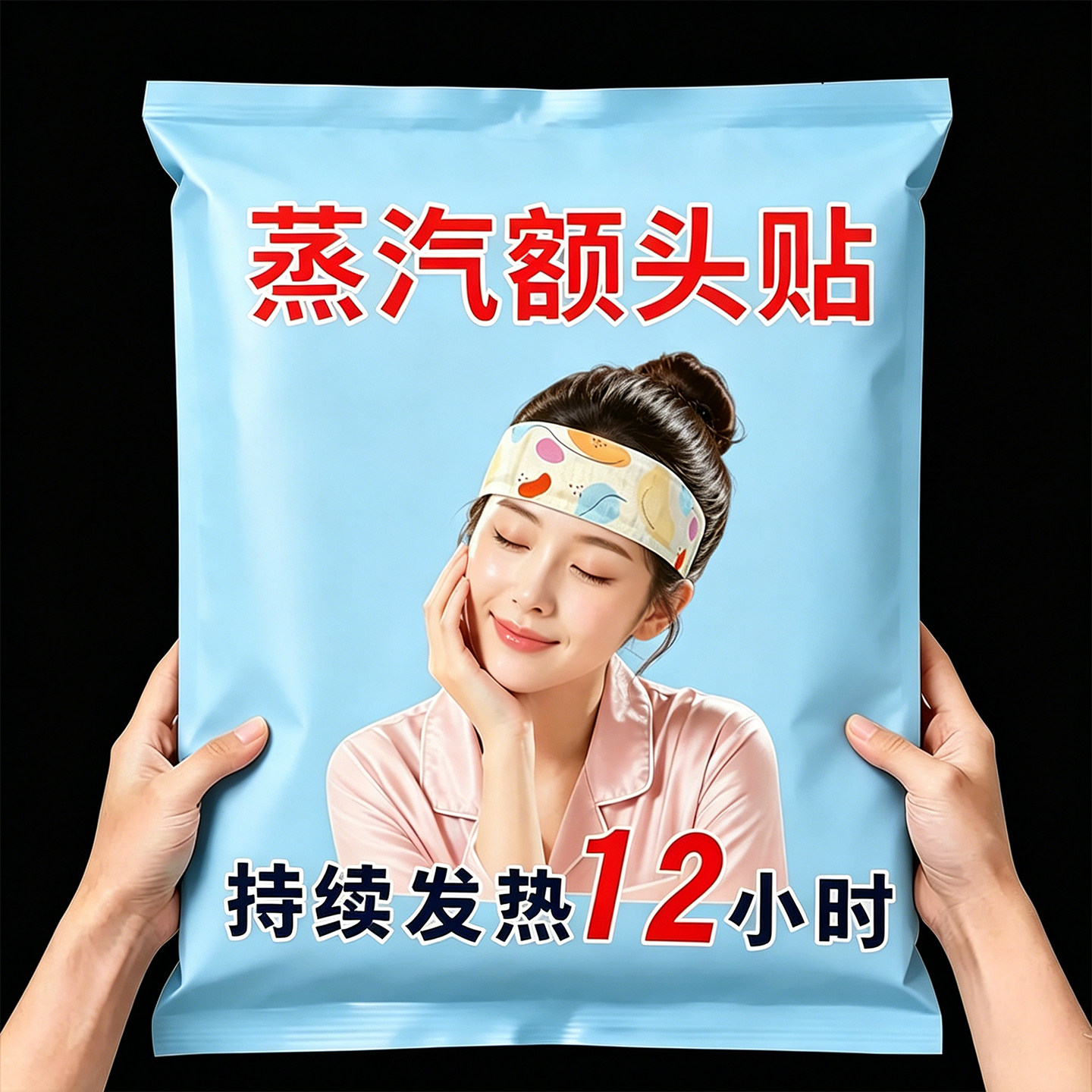 艾草蒸汽自发热暖额贴防风月子