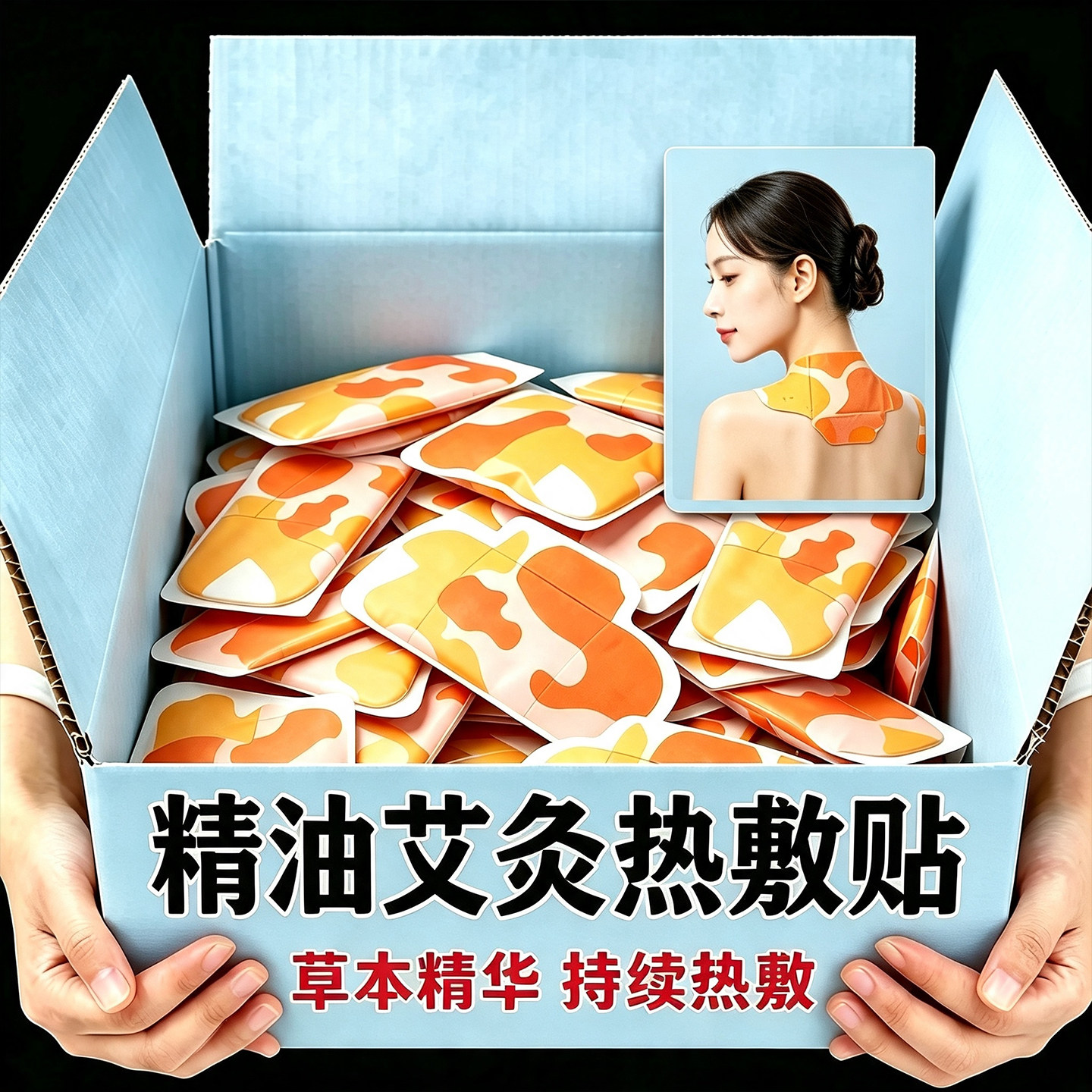 颈椎热敷贴蒸汽暖肩颈膝盖腰宫暖贴宝宝蓄热艾草精油暖腹贴护颈