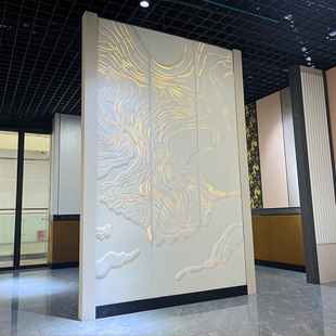背景墙浮雕酒店工程立体3D电视背景墙面轻奢背景软包浮雕背景墙板