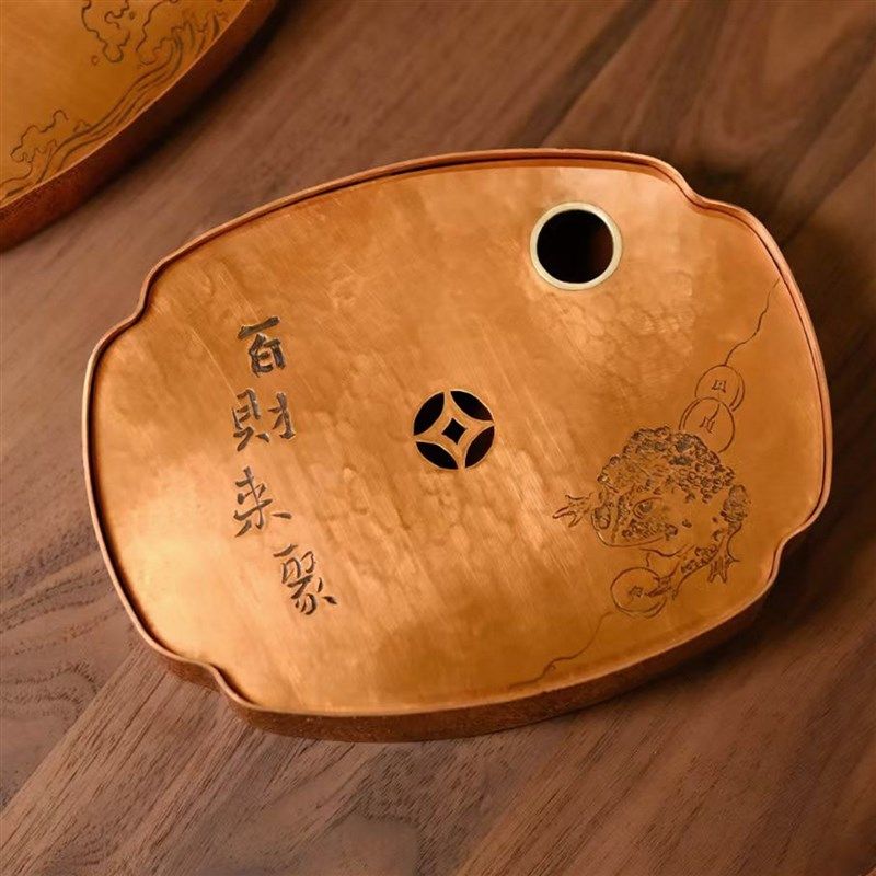 紫铜茶盘纯手工干泡台镂空小茶台功夫茶具蓄水铜承壶养壶垫,餐饮具,茶盘,淘宝优惠券,粉丝福利购,淘宝优惠卷
