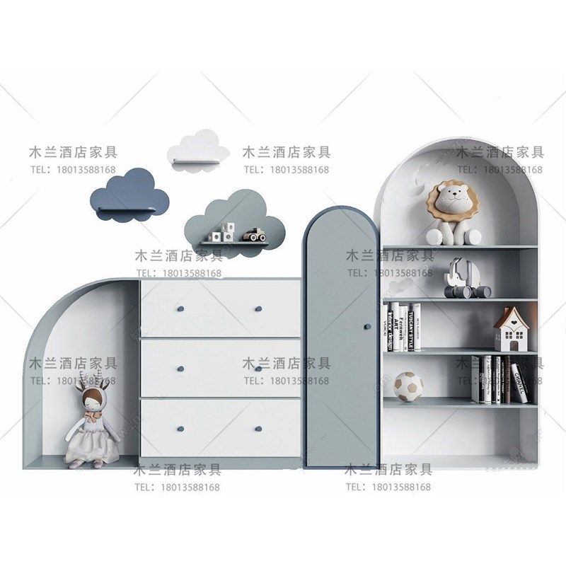 售楼处架空层儿童娱乐区创意异形书柜幼儿园阅读室储物柜书架矮柜,住宅家具,儿童书柜,淘宝优惠券,粉丝福利购,淘宝优惠卷