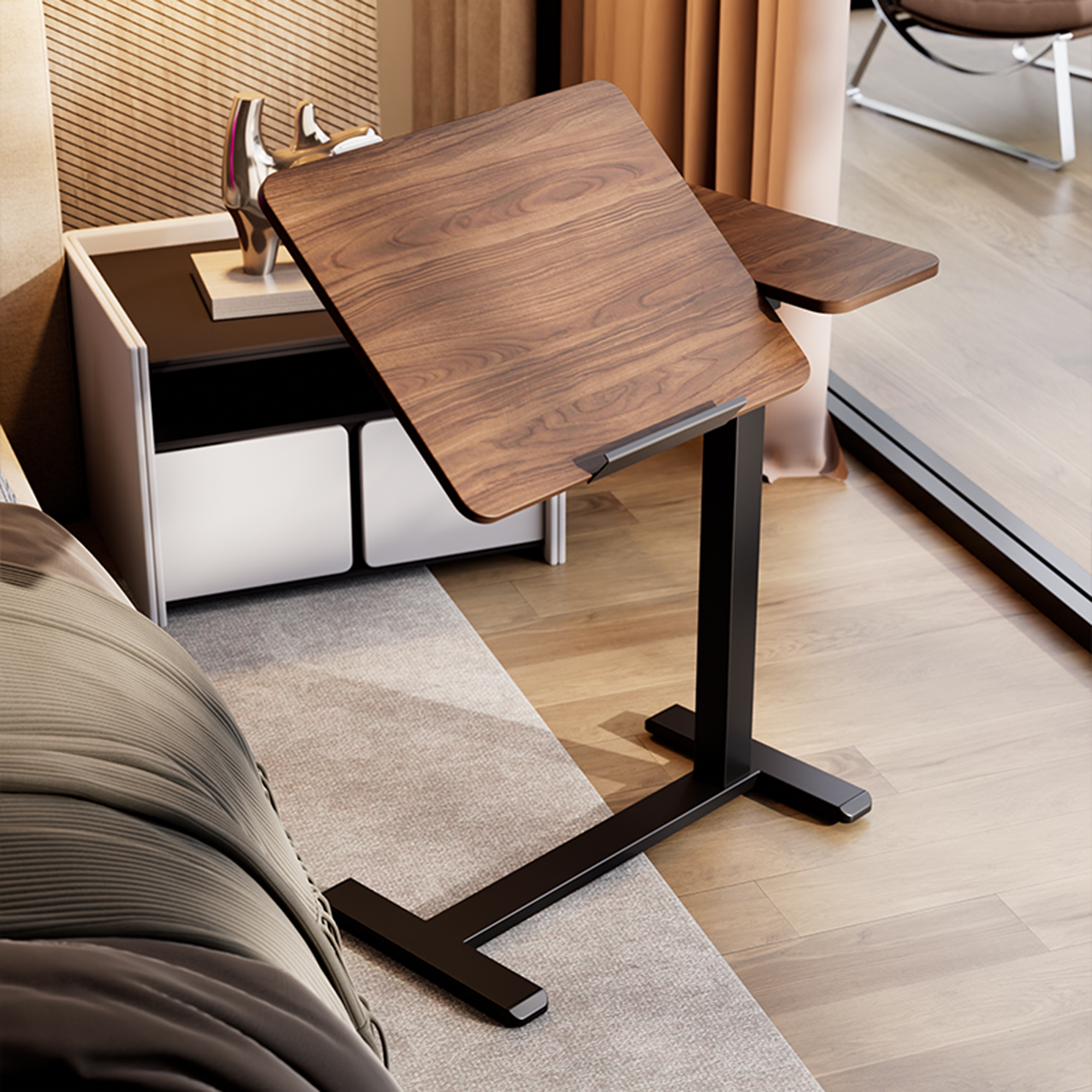 升降电脑桌小型家用办公书桌可移动桌子折叠写字桌简易宿舍床边桌