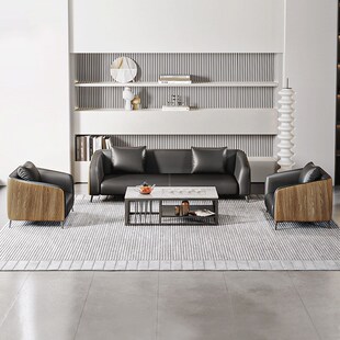 办公室沙发简约三人商务接待会客沙发经理室办公沙发茶几组合套装