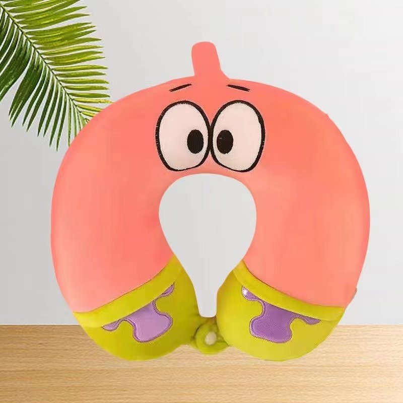 卡通记忆棉U型枕坐车护颈枕办公室 可爱毛绒颈椎枕头便携旅行靠枕