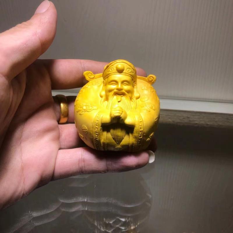 崖柏黄杨木雕福禄寿三星人物文玩手把件家居饰品工艺品车