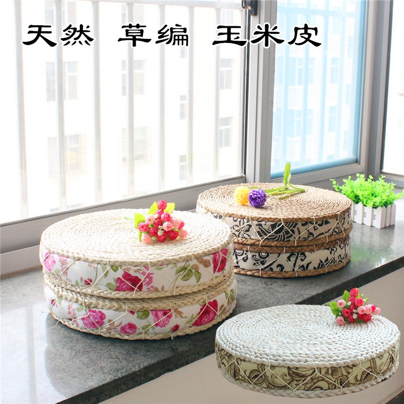 韩式草编坐垫飘窗打坐蒲团加厚地板圆形汗蒸房垫凉垫