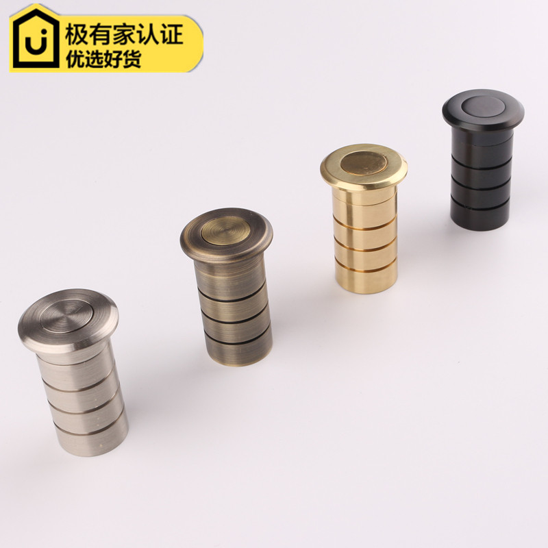 全插销尘器黑色地插销母门双门盖加厚暗插销尘器沙筒