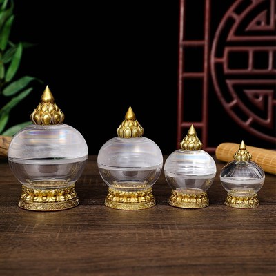 铜亚克力小舍利瓶水晶舍利塔装藏供养舍利子甘露丸宝瓶佛塔摆件