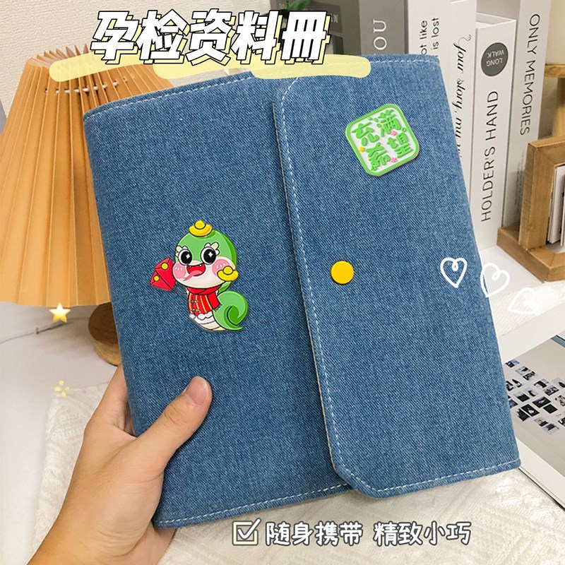 蛇年孕检收纳册孕妈妈a4a5页产检报告单档案册便携宝宝孕期记录册