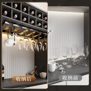 免打孔红b酒杯架子家用倒挂高脚杯收纳挂架轻奢高档摆件悬挂酒柜