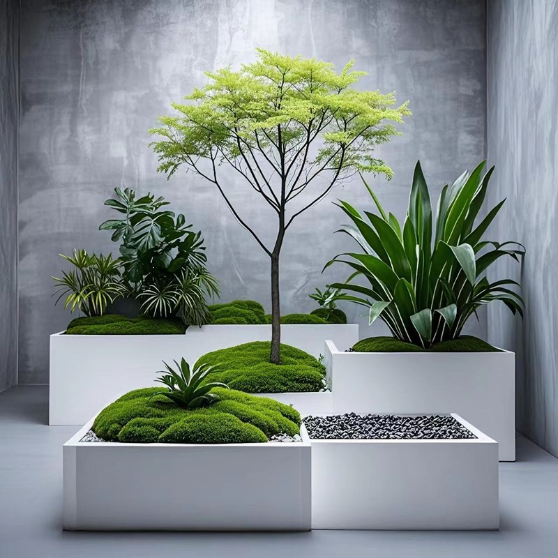 户外不锈钢花箱组合室外阳台花箱露台花园铁艺金属种植箱花槽定制