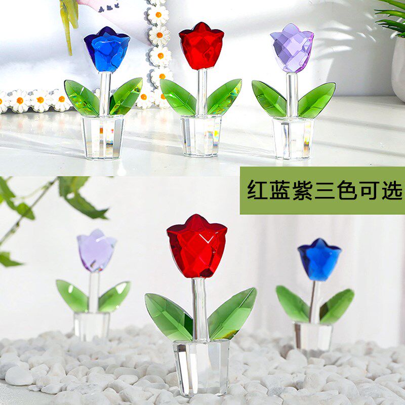 仿真郁金香小盆栽室绿植花卉迷你玄关柜台品拍照道具