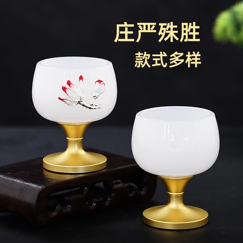 供杯佛杯莲花杯 财神杯 供具 如意净杯 荷花杯 仿琉璃玉杯