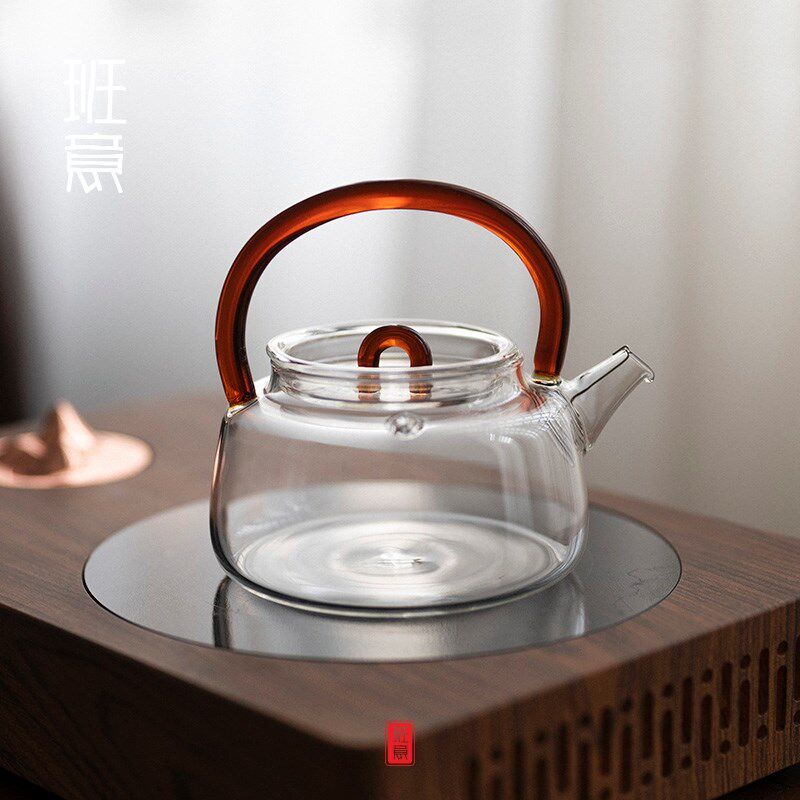 班意 泡茶壶烧壶玻璃煮茶器日式电陶炉加热玻璃壶提凉壶花茶壶