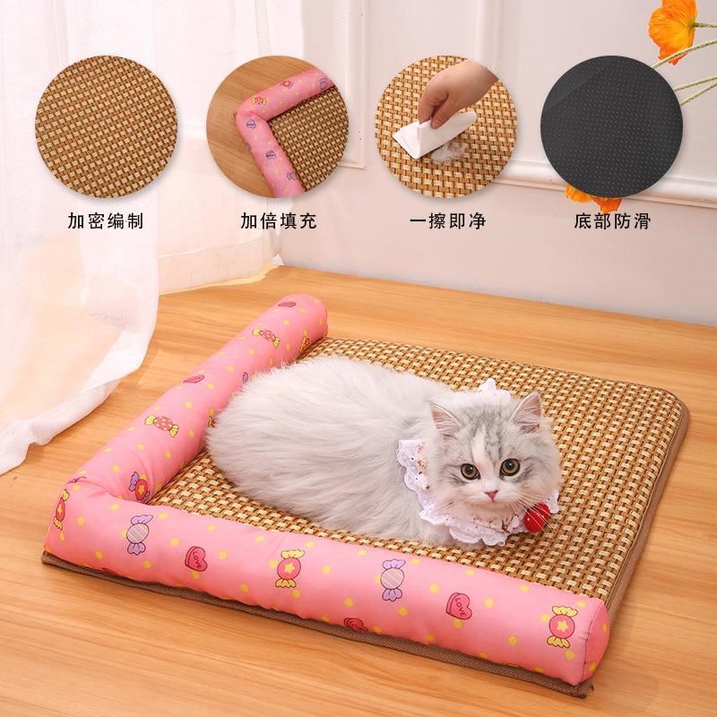 宠物夏季凉席垫 藤席加密狗窝凉席窝 底部防滑猫咪清凉垫子狗凉席,宠物/宠物食品及用品,猫窝/屋/帐篷/沙发,淘宝优惠券,粉丝福利购,淘宝优惠卷