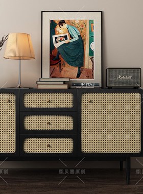 凯贝嘉中式仿藤编贴画柜子改造家具翻新贴纸复古装饰壁纸墙面防水