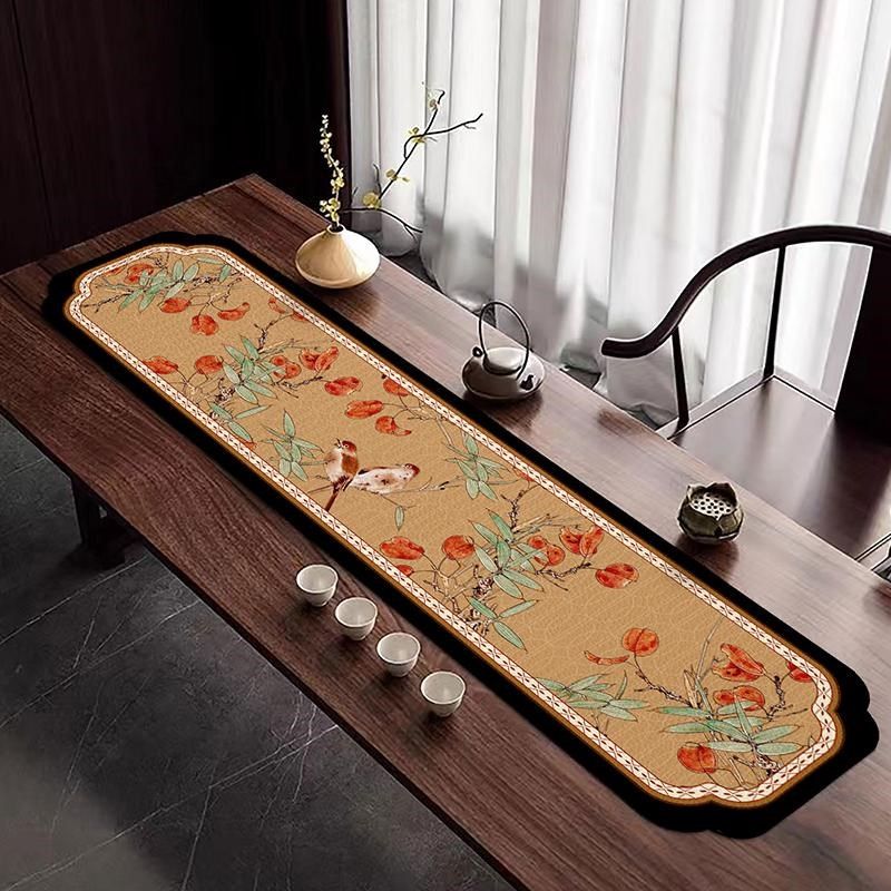 高档中式茶席茶垫吸水硅藻泥长条形防尘盖垫餐边柜桌垫防烫桌旗,居家布艺,茶席,淘宝优惠券,粉丝福利购,淘宝优惠卷