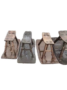 民俗老物件插秧凳旧货农耕老板凳翘翘凳农家乐木凳装饰摆件秧马椅