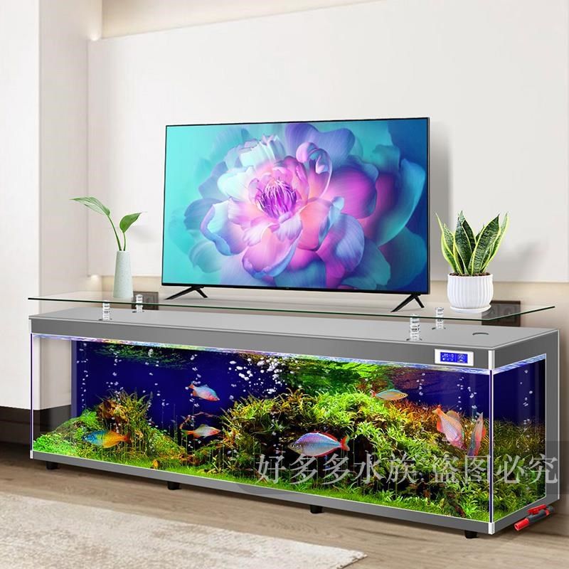 电视柜茶几一体鱼缸客厅2023新款超白玻璃落地家用大型生态水族箱,宠物/宠物食品及用品,底柜/落地缸,淘宝优惠券,粉丝福利购,淘宝优惠卷