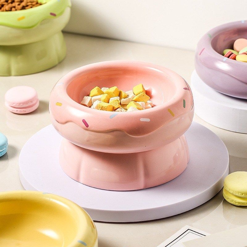 奶油风猫碗陶瓷宠物碗狗碗猫咪粮食碗可分离甜甜圈水碗罐头零食碗,宠物/宠物食品及用品,猫狗碗/慢食碗,淘宝优惠券,粉丝福利购,淘宝优惠卷