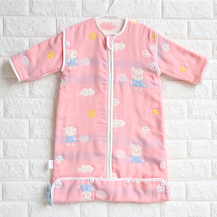 儿童宝宝纱布睡袋纯棉透气可拆袖婴儿春夏季防踢被支持定制中大童