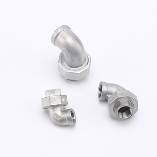 304不锈钢内丝活接弯头90度直角弯通3/4/6分1寸由任水管接头配件