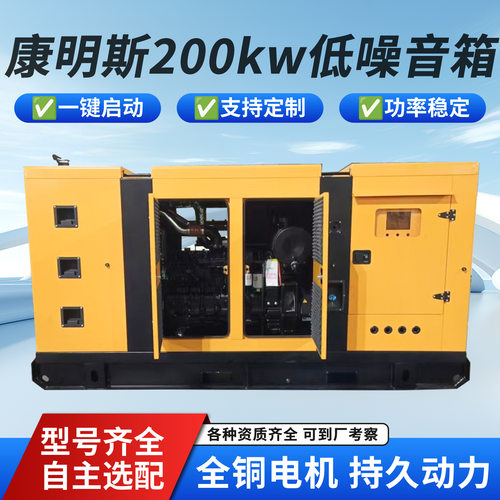 低噪音康明斯发电机系列200kw全自动柴油发电机组夏季备用电源