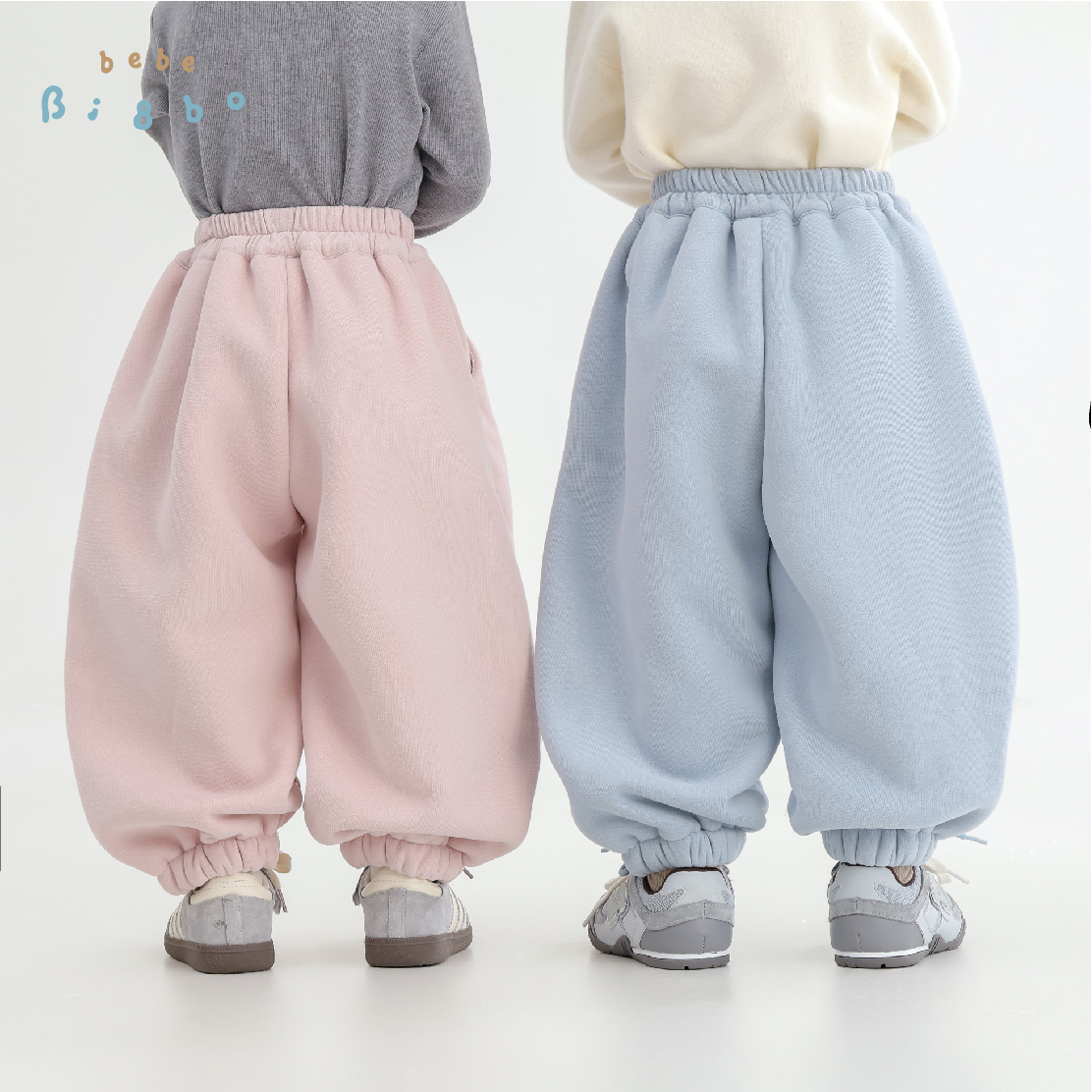 31731【Bi8Bo】2025深秋冬季新款男女宝同款休闲绣花针织卫裤