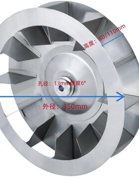 叶轮CSA350不锈钢直刀片风轮多翼式离心风轮