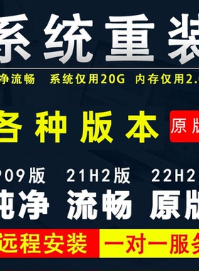 电脑远程重装升级系统win10/win7/win11专业版原版笔记本台式卡顿