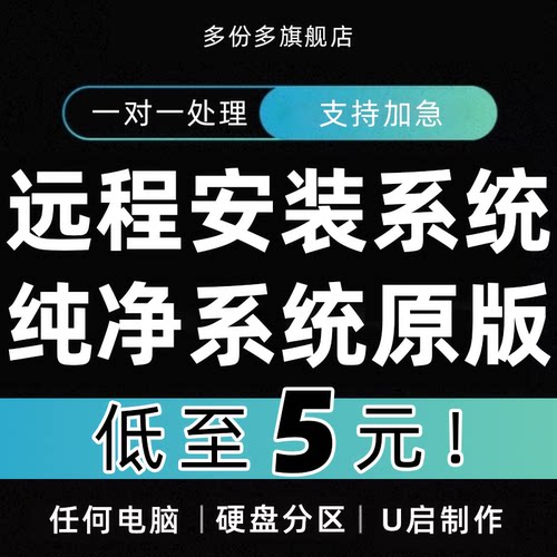 远程安装重装系统win7/10/11双系统电脑维修mac苹果笔记本虚拟机8