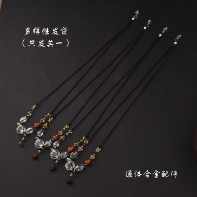 晴曛清砚 新中式南瓜珠白水晶多用项链