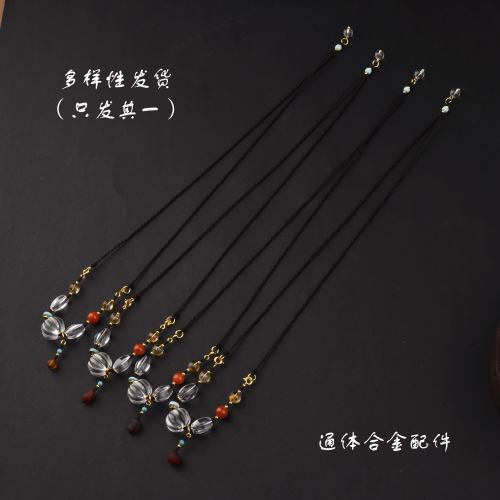 晴曛清砚 新中式南瓜珠白水晶多用项链