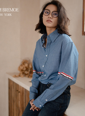 TNOM BREMOE 2025年新款男士条纹衬衫春秋男装挺阔垂感衬衣男款