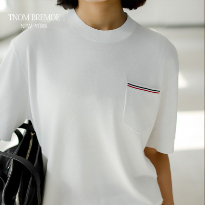 [TNOM BREMOE] TB高端三条杆口袋款短袖T恤男夏季半袖情侣款上衣