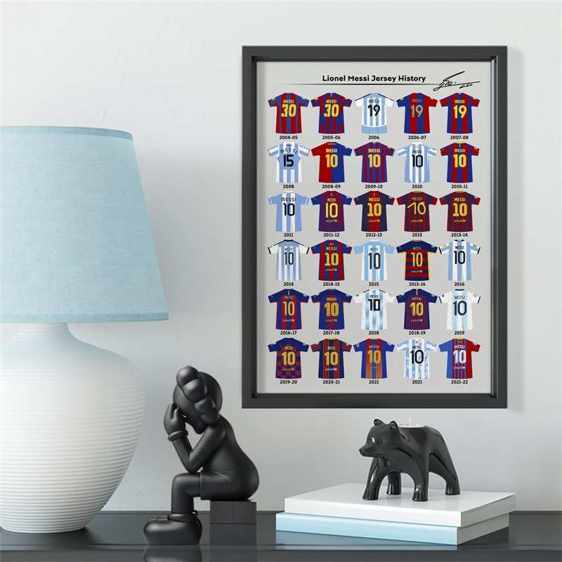 梅西生涯球衣号码款实木装饰相框照片墙桌摆挂框摆件家居巴塞罗那