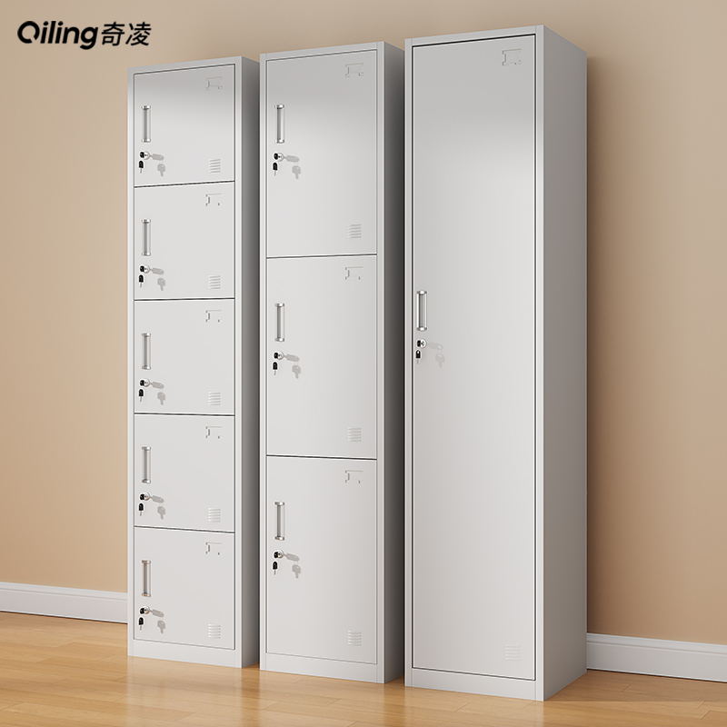 单门更衣柜铁皮柜带锁员工柜健身房浴室储物柜钢制简易办公室衣柜