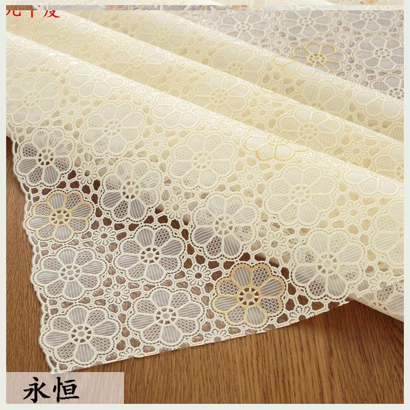 餐桌布套装 家用 简欧防水桌布塑料台布PVC缕空花纹格纹茶几胶垫