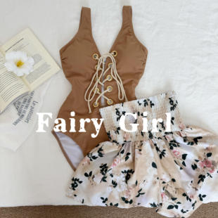 郑秀文同款泳衣女高级感性感连体裙式遮肚显瘦泳装海边泰国度假