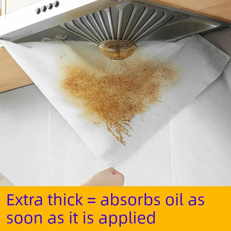 厨房油烟机防油贴纸耐高温过滤网吸油棉家用免清洗防油罩加大通用