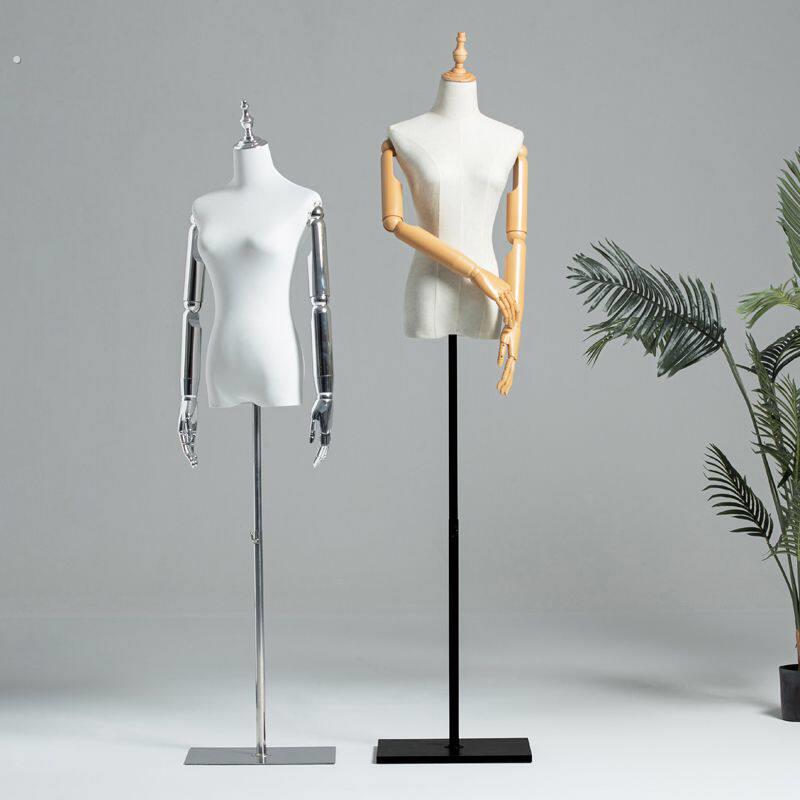 模特展示架女模特道具摆件女服装店橱窗女装婚纱半身模特展示架子