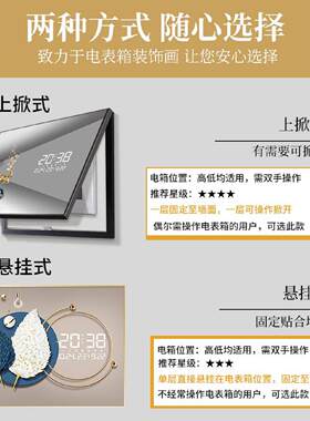 电子钟数显插电表箱装饰画夜间可视电闸盒配电箱总开关遮挡画挂钟