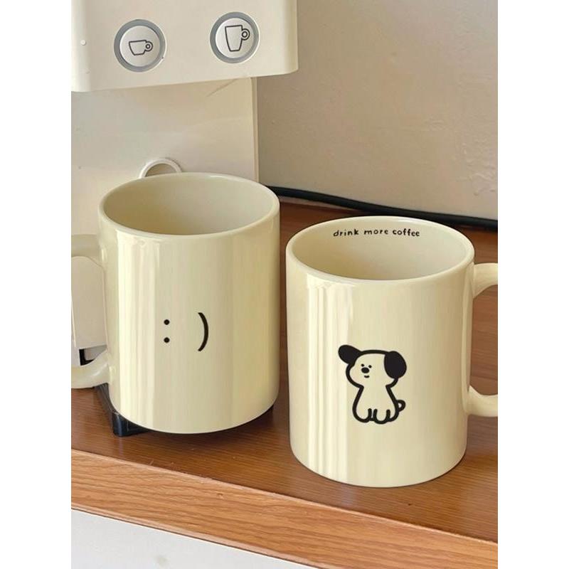 奶油小狗 高颜值马克杯情侣学生杯子陶瓷杯水杯家用喝水咖啡杯子