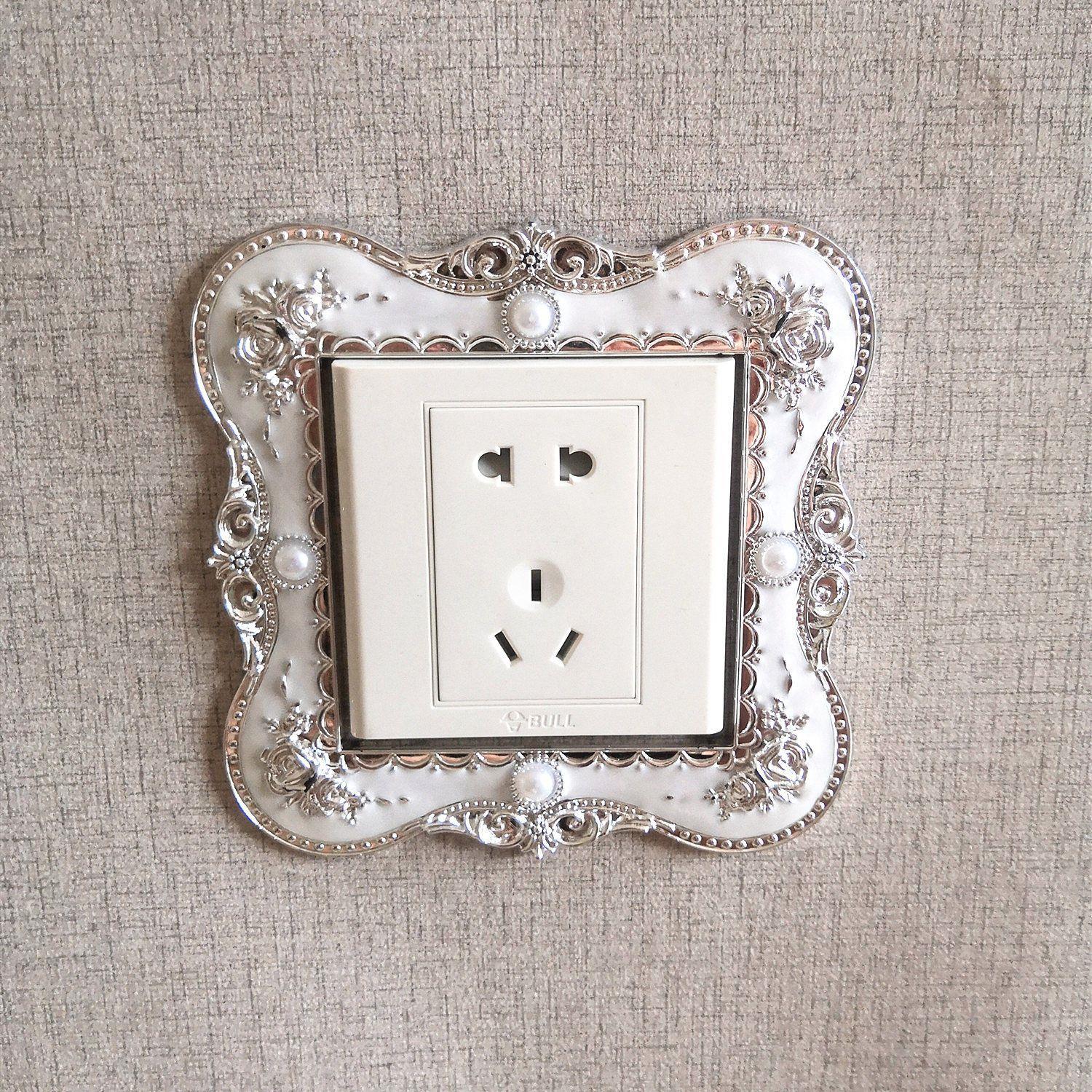 10赠1欧式开关贴保护套开关装饰插座贴防尘套亚克力树脂pvc墙贴