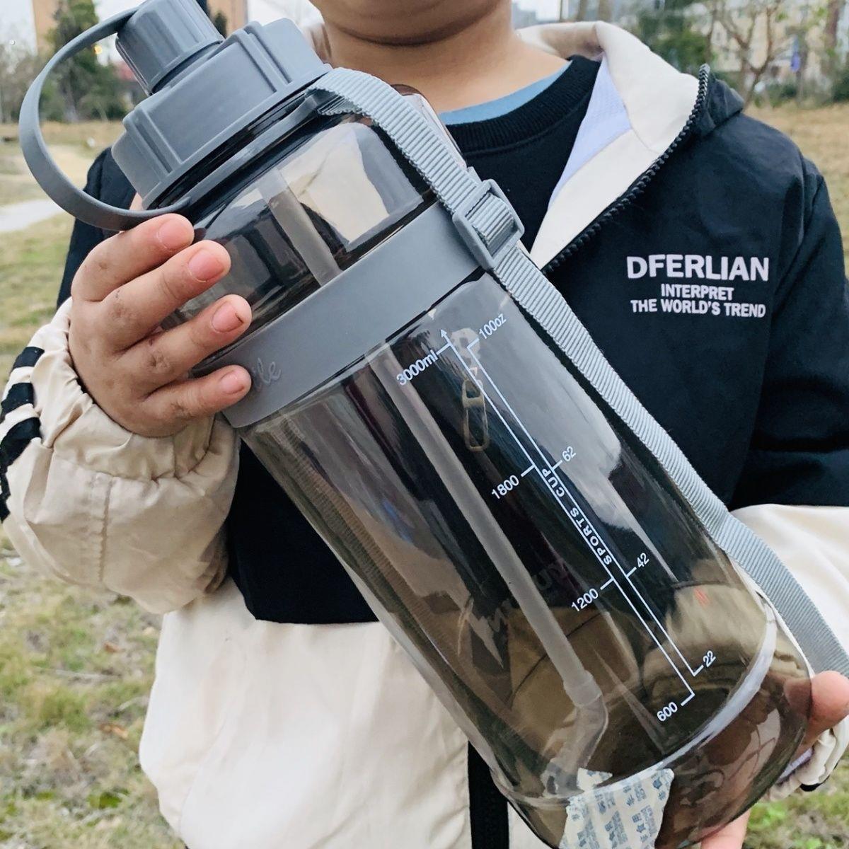 工地干活水杯超大容量水杯3000ml特大号塑料水壶大容量运动健身3L