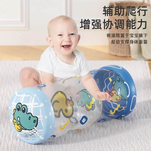 婴见详情充气1滚筒铃铛玩0一岁宝宝消耗体力6个月以上儿具学爬学