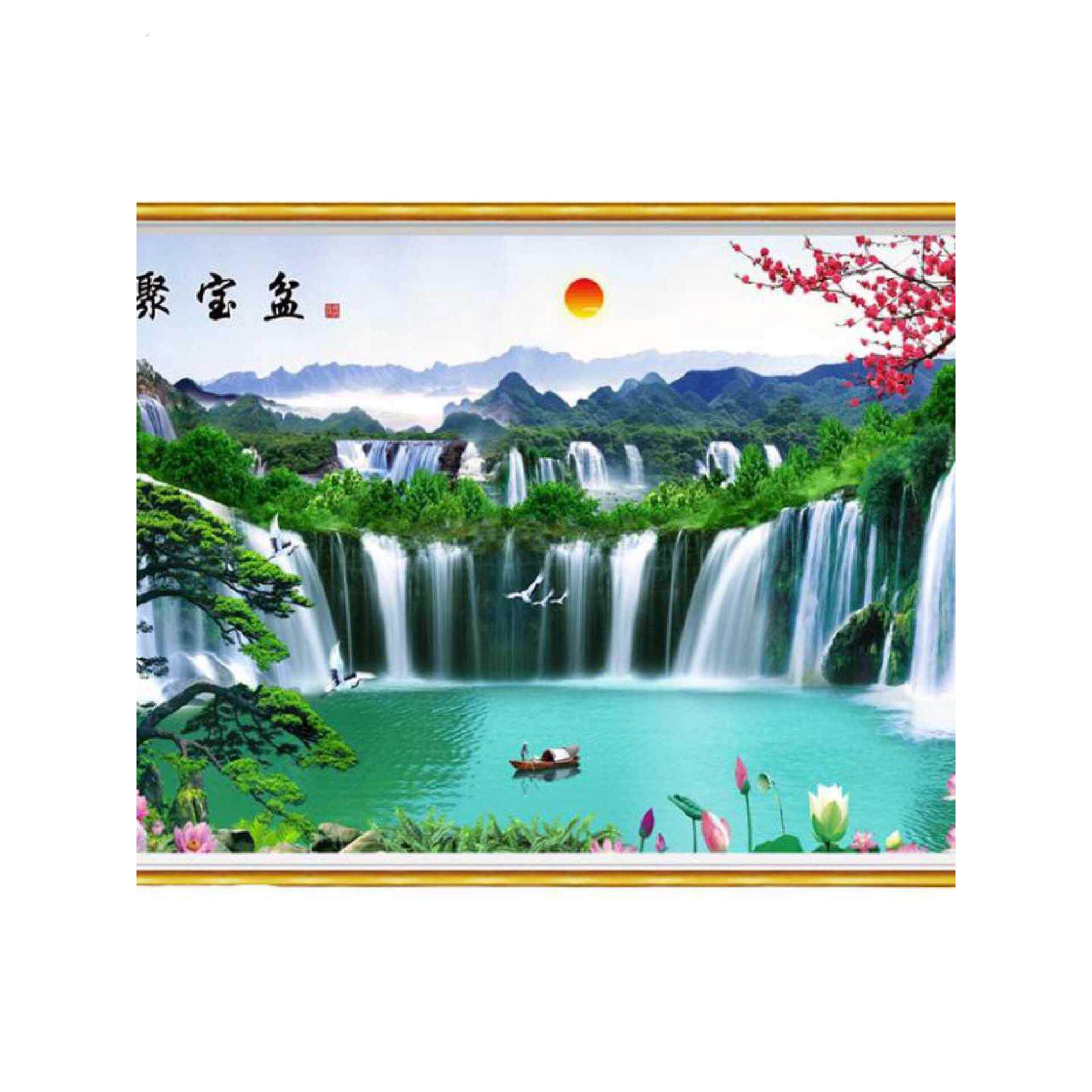 2026年画壁画山水画自粘墙贴画壁纸客厅沙发电视背景墙风景装饰画
