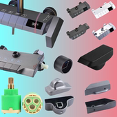 钢琴按键花洒开关冷热侧开淋浴手柄阀芯主体维修更换工具配件大全