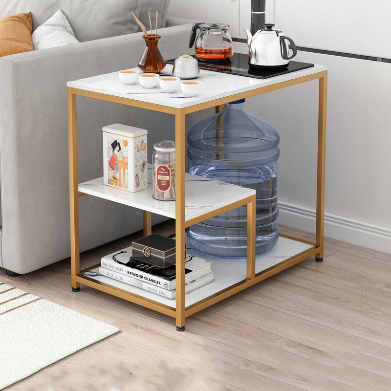 客厅沙发边几简易茶水柜方形小桌子水桶柜简约现代小茶几双层角几