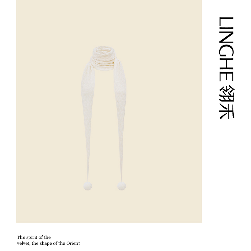翎禾LINGHE-秋冬季女士针织羊绒三角巾时尚
